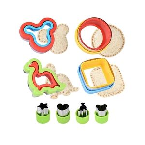 16 pcs Set-Sandwich Cutters & Sealers/Uncrustables (Dinosaur, Mickey & Shapes)